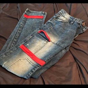 South Pole jeans with red piping. 30x32 Skinny